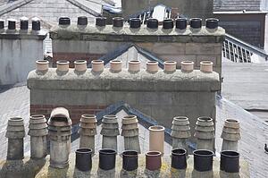 Chimney pots; Newcastle upon Tyne, Northumberland, England