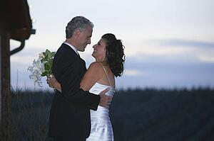 Middle aged couple getting married