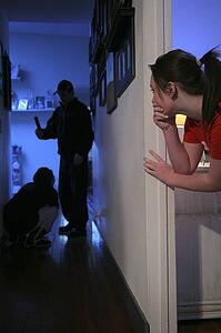 Teenage girl watching domestic violence