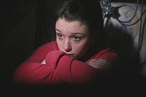 Scared teenage girl