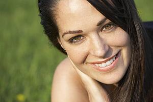 Portrait Of Woman In Summer Field