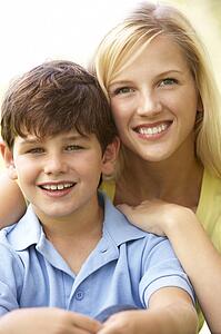 Portrait Of Mother And Son In Park