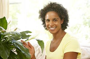Woman Looking After Houseplant