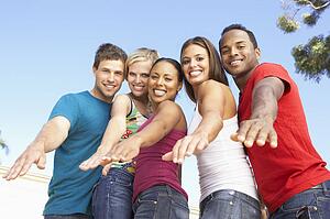 Group Of Young Friends Having Fun Together