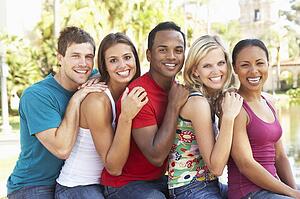Group Of Young Friends Having Fun Together