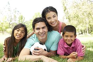 Family In Park With Football