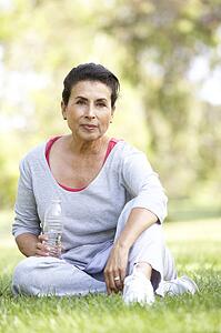 Senior Woman Resting After Exercise
