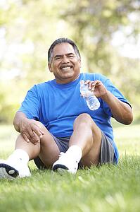 Senior Man Relaxing After Exercise