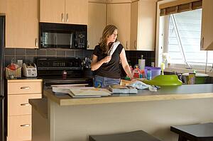 A woman in the kitchen