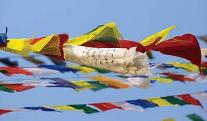 Prayer flags in the wind, Nepal