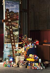 Non-perishable food items in a church