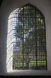 Window covered with bars