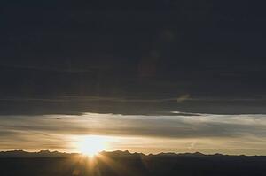 Chinook clouds and sunset over mountains, Alberta, Canada