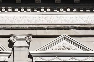 Detail of bank exterior, Calgary, Alberta, Canada