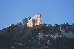 Mountain peak at sunrise, Maurach, Tirol, Austria