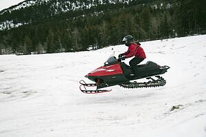 Snowmobile in the air