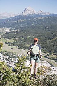 Woman hiking in the mountains
