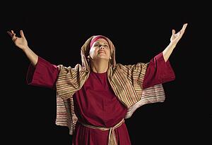 woman dressed as mary, mother of jesus