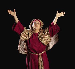 woman dressed as mary, mother of jesus