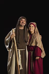 people dressed as mary and joseph