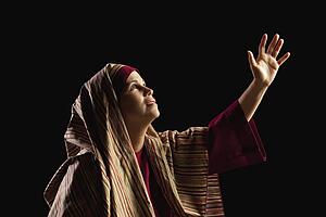 woman depicting mary, mother of jesus