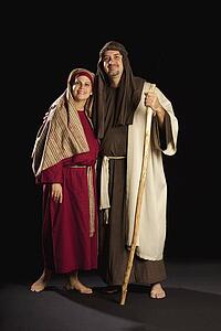 people depicting mary and joseph