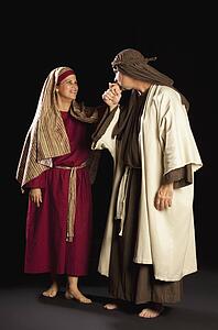 people depicting mary and joseph