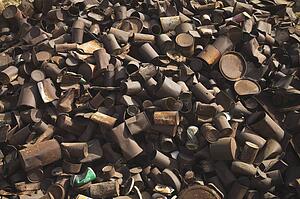pile of rusted cans, siwa, egypt