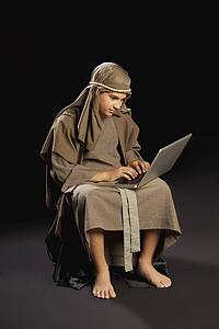 young jesus using a laptop