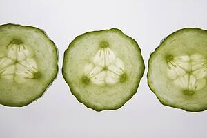 three cucumber rounds