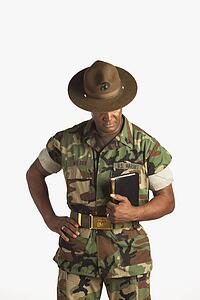 fort lauderdale, florida, united states of america; a military man holding a bible