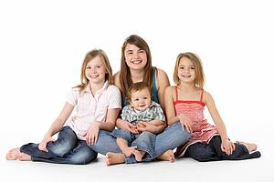 Group Of Children Together In Studio