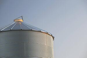 alberta, canada; metal grain bin