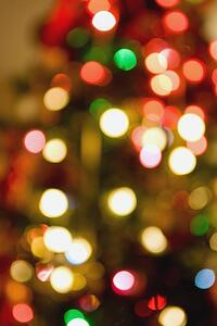 the glow of colored lights