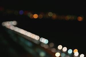 round reflections of light illuminated in the darkness