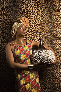 Young Woman in Traditional African Dress