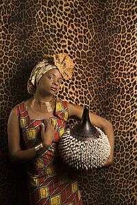 Young Woman in Traditional African Dress