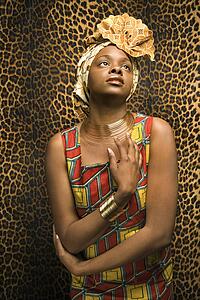 Young Woman in Traditional African Dress