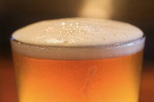 Foam on Glass of Beer