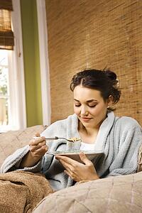 Ill Woman Eating Soup
