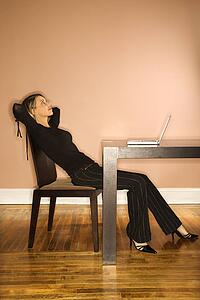 Young Businesswoman Looking Up