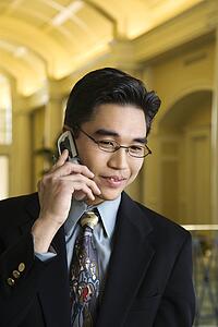 Businessman Using Cellphone