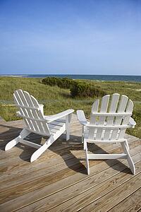 Chairs on Deck Facing Ocean