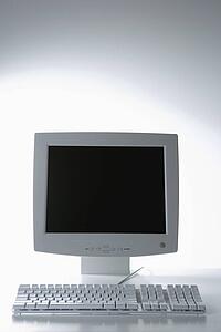 White Keyboard and Monitor