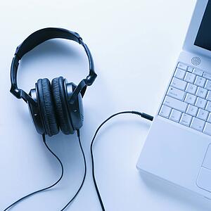 Headphones Connected to Laptop
