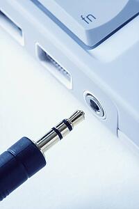 Plug Connecting to Laptop Computer.