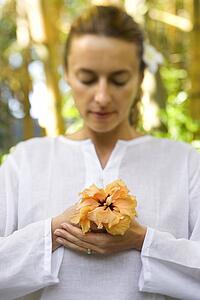 Woman Holding Flower