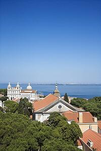 Buildings and Ocean in Lisbon