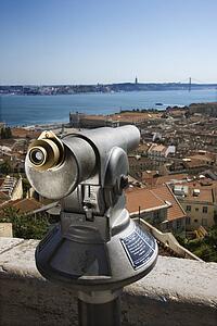 Pay Telescope and City Skyline