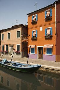 Buildings and Boat on Canal in Venice